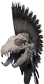 Capacete de crânio de hiena