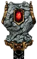 Torso alquitranado de guardián de piedra