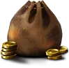 Bolsa pesada de moedas