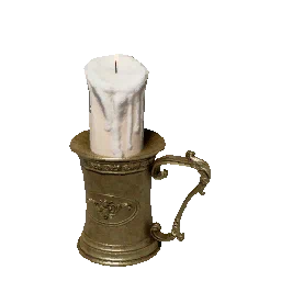 Candela in tazza di ferro