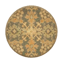 Round Twilight Floral Carpet