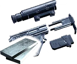 Pièces de pistolet ou de fusil composites en plastacier