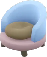 Pastel Blue Round Armchair