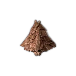 Petit angle de toit en bois, rondins