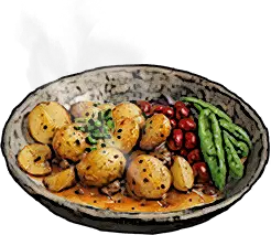 Фасоль с грибами и бататом